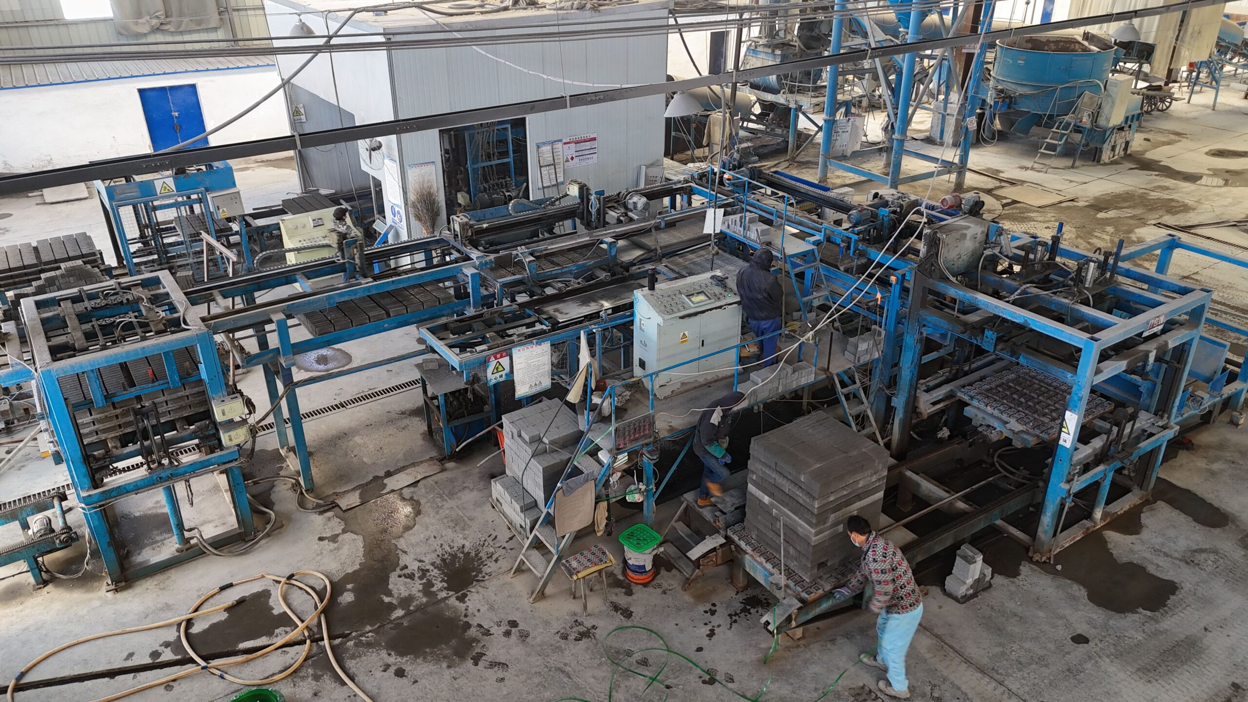 automatic brick stacking and wrapping machine concrete block stacking cubing packaging line