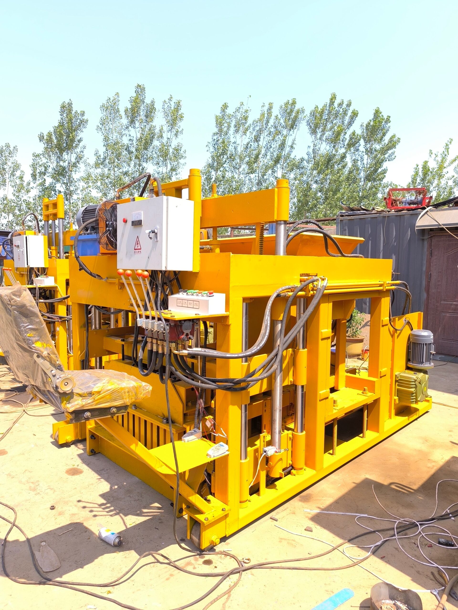 qmy6 25 automatic egg laying block car hollow cement interlocking brick making machinery